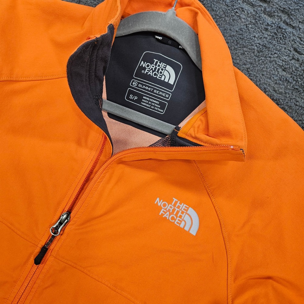 The North Face Summit Series Jacket Mens Small Orange Softshell Hiking Technical